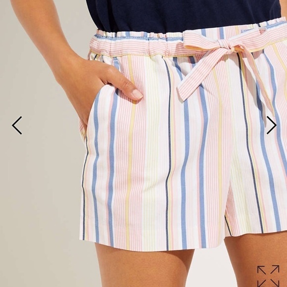 NWT!! LOFT Striped Tie Waist Shorts - Picture 2 of 4